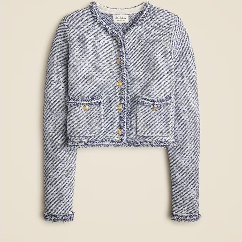 J.Crew Collection cropped lady jacket in textured cotton